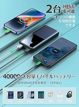 Amazon | モバイルバッテリー 大容量 40000mAh 急速充電 「2024